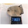 Image 3 : LOT 627 MEXICO 925 MARKED PRESSED TURQUISE BELT BUCKLE 86 GRAMS
