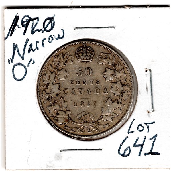 LOT 641 1920 NARROW 0 50 CENTS