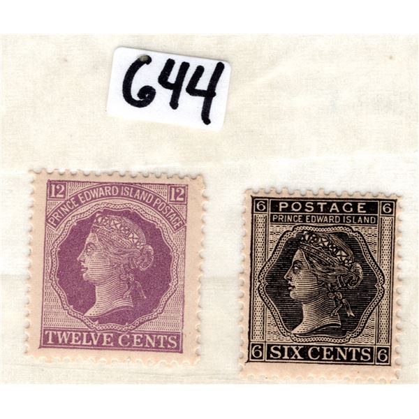 LOT 644 PEI MINT 6 AND 12 CENT STAMPS