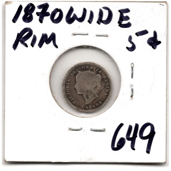 LOT 649 1870 WIDE RIM FIVE CENTS