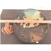 Image 2 : LOT 670 LARGE MEXICAN BOWL WOOD WALL HANGING AND NAPKIN HOLDER