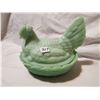 Image 1 : Large Jadeite Green Hen on Nest, 6x8 in.