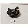 Image 2 : Miniature Dark Carnival Glass Hen on Nest, 2.5in.