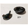 Image 3 : Miniature Dark Carnival Glass Hen on Nest, 2.5in.
