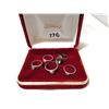 Image 1 : 5 Vintage Sterling Silver Rings w/ Box