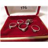 Image 2 : 5 Vintage Sterling Silver Rings w/ Box