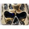 Image 3 : Huge Skull Sterling Silver Ring, Blue Stone Eyes