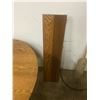 Image 3 : Round Oak Pedestal, Dining Table c/w Leak, 44in. Round, 10in. Leak
