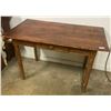 Image 1 : Primitive Pine Kitchen Table, 1 Drawer, Top is 48 x 29in., 30in. High
