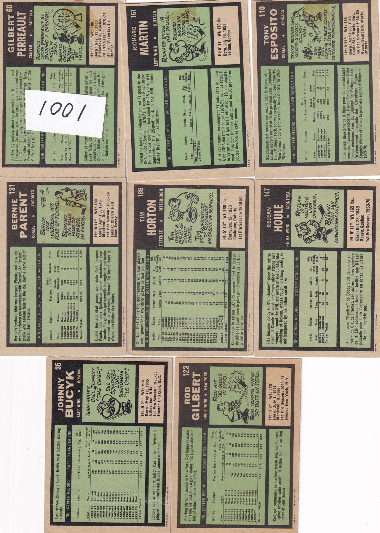 (8) 197172 OPC Hockey Cards (8) 197172 OPC Hockey Cards