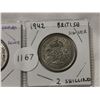 Image 2 : 1940 & 1942 Silver 2 Shillings Coins