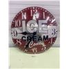 Image 1 : Metal Ice Cream Clock, Battery Operated 20"