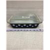 Image 1 : Pyrex Pan w/ Lid (chip on lid), Black Snowflake 11.5"