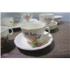 Image 2 : Tea Cups, Saucers, Server, Etc. - Flower Pattern