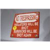 Image 1 : No Trespassing Porcelain Sign