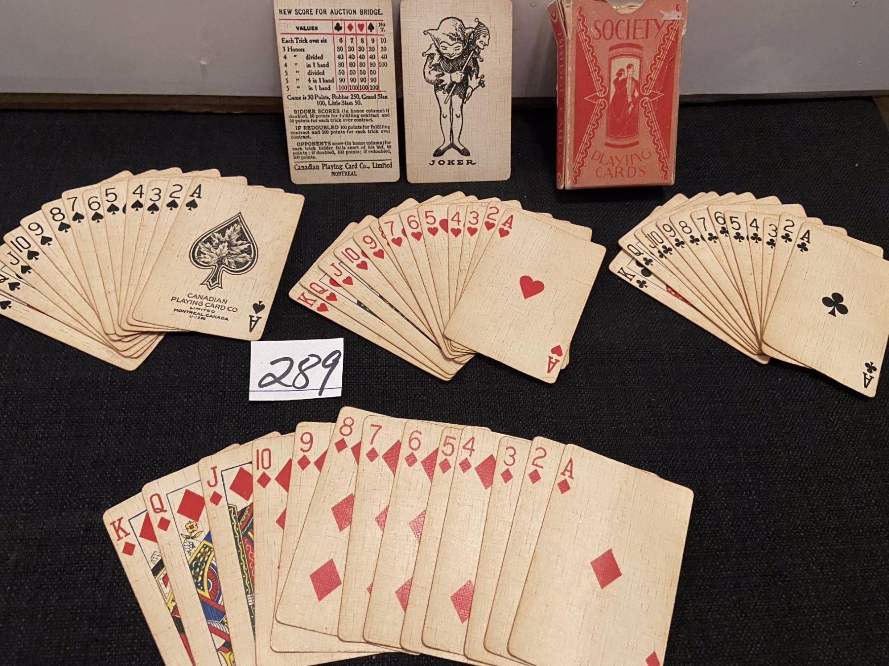 Deck vintage playing cards Schmalz Auctions
