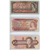 Image 1 : 3 Canadian $2.00 Two Dollar bills - 1954, 1974, 1986