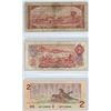 Image 2 : 3 Canadian $2.00 Two Dollar bills - 1954, 1974, 1986