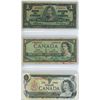 Image 1 : 3 Canadian $1.00 One Dollar bills - 1937, 1954, 1973