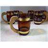Image 5 : 6 Siesta Ware Amber Brown Western Cactus Barrel Glasswood Handle Beer Mug
