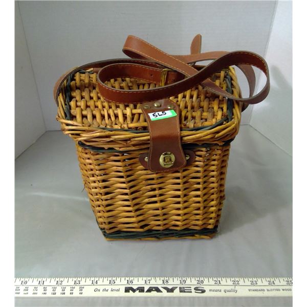 Vintage Wicker Fishing Reel NOS