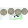 Image 1 : 4 Silver Canadian Quarters 1967
