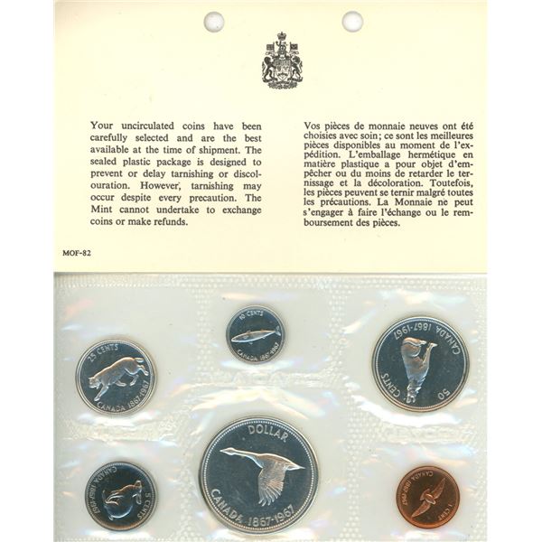 1967 Canadian 6 Coin Confederation Cenntnnial Commemorative Silver Proof Set