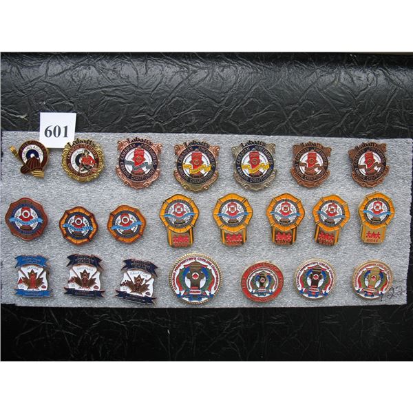 Canadian Firefighters Curling Championship Lapel Pins - Lot of 22