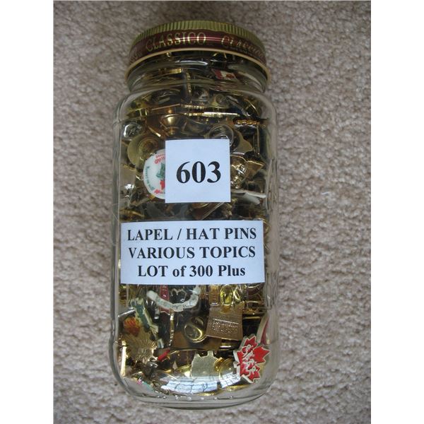 Lapel / Hat Pins - Lot of 300 Plus - Various Topics