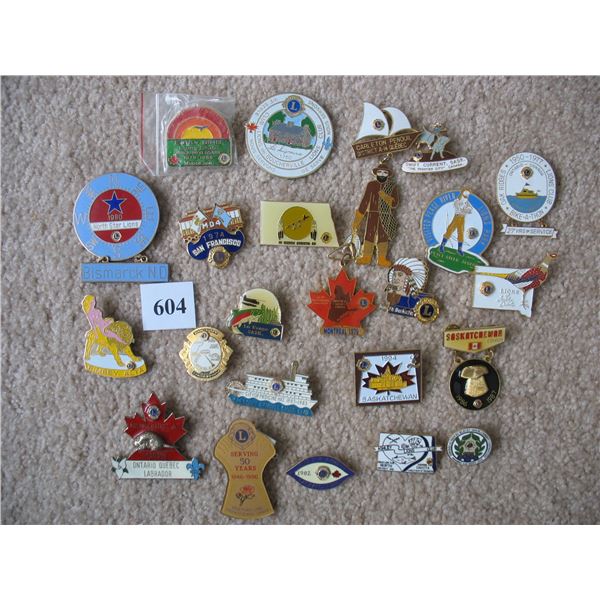LOT of Lions Club Pins - Various Clubs & Locations - Lot of 80