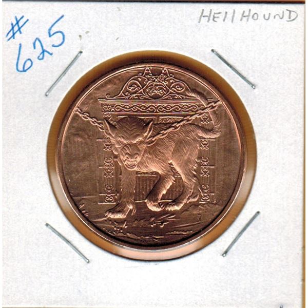 1 OUNCE COPPER  .999 FINE - NORSE MYTHOLOGY - HELLHOUND