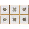 Image 2 : Lot of 6 British Silver 3 Pence coins  (1898, 1920, 1939, 1941,  1943) - ALL SILVER