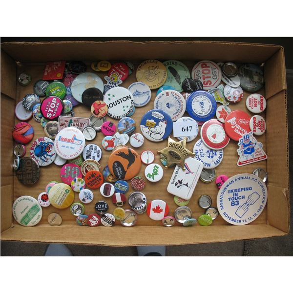 Large Lot of Pinback Buttons