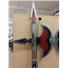 Image 4 : 2 Full Size Metal and Wood Wall Hanging Decorative Halberds