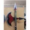 Image 5 : 2 Full Size Metal and Wood Wall Hanging Decorative Halberds