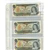 Image 1 : Lot of 3 Consecutive Serial Numbers 1973 Canadian $1 Bill