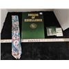 Image 1 : Miami Dolphins Tie, Edmonton Eskimo Book + 30 Saskatchewan Roughriders Cards - 1997