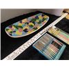 Image 2 : Midcentury Pottery Appetizer Server + Knives + Forks