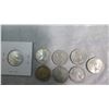 Image 2 : CANADA 8 ELIZABETH II SILVER 25 CENT COINS: 1964, 1955, 1962, 1963, 1968, 1954, 1961, 1957