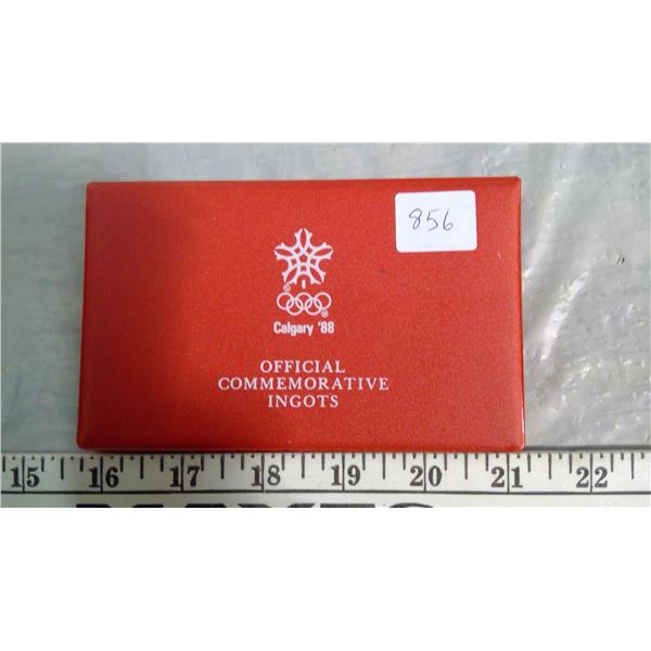 CANADA LIMITED EDITION #638 OF OLYMPIC GAMES IN CALGARY BRONZE, SILVER AND GOLD  INGOTS-1 GRAM