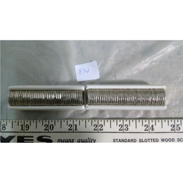 CANADA ELIZABETH II 5 CENT COINS NOT SILVER PRE 1970 DATES  2 ROLLS $4.00