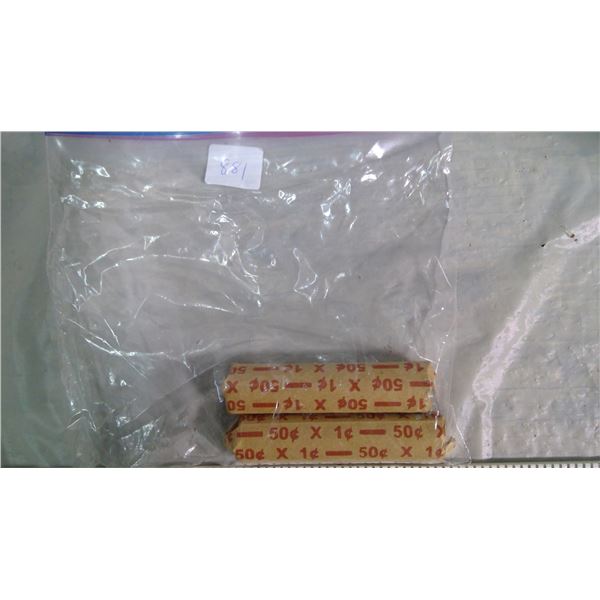 CANADA GEORGE VI ONE CENT COINS MIXED DATE 2  ROLLS  $1.00