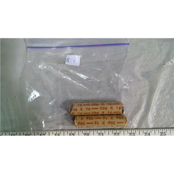 CANADA GEORGE VI ONE CENT COINS VARIOUS DATES 2 ROLLS $1.00