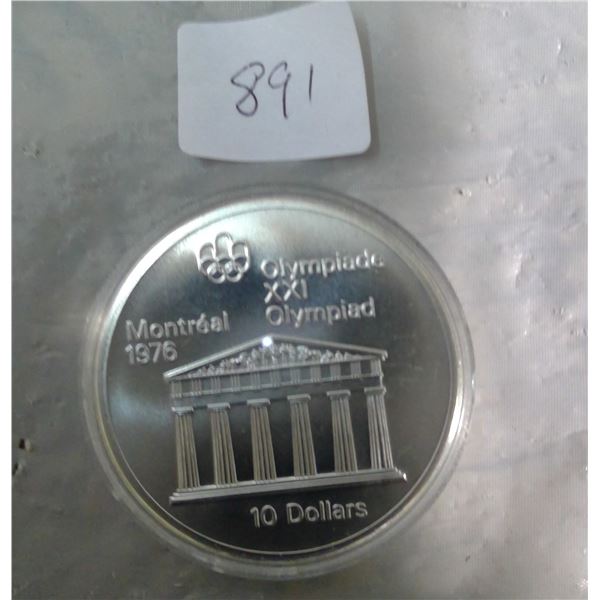 CANADA 1976 $10.00 SERIES 2 UNCIRCULATED SILVER TEMPLE OF ZEUS