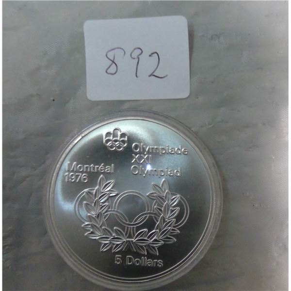 CANADA 1976 $5.00 SERIES UNCIRCULATED OLYMPIC RINGS & WREATH