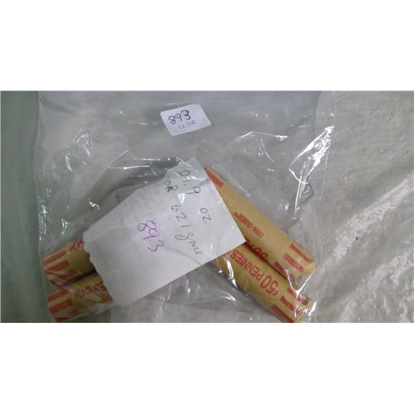 USA ONE CENT COINS MIXED DATES 4 ROLLS $2.00, 21.9 OZ  OR 621 GRAMS