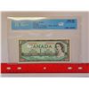 Image 1 : 1954 Canadian $1.00 One dollar bill - CCCS graded UNC-65 Gem Uncirculated