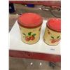 Image 2 : Kitchen Cannister Set - 3pc Tin