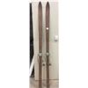 Image 1 : Pair of Vintage Wooden Skis 83" Long
