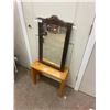Image 1 : Pine Bench - 21W" and Mirror & Frame 27x16"